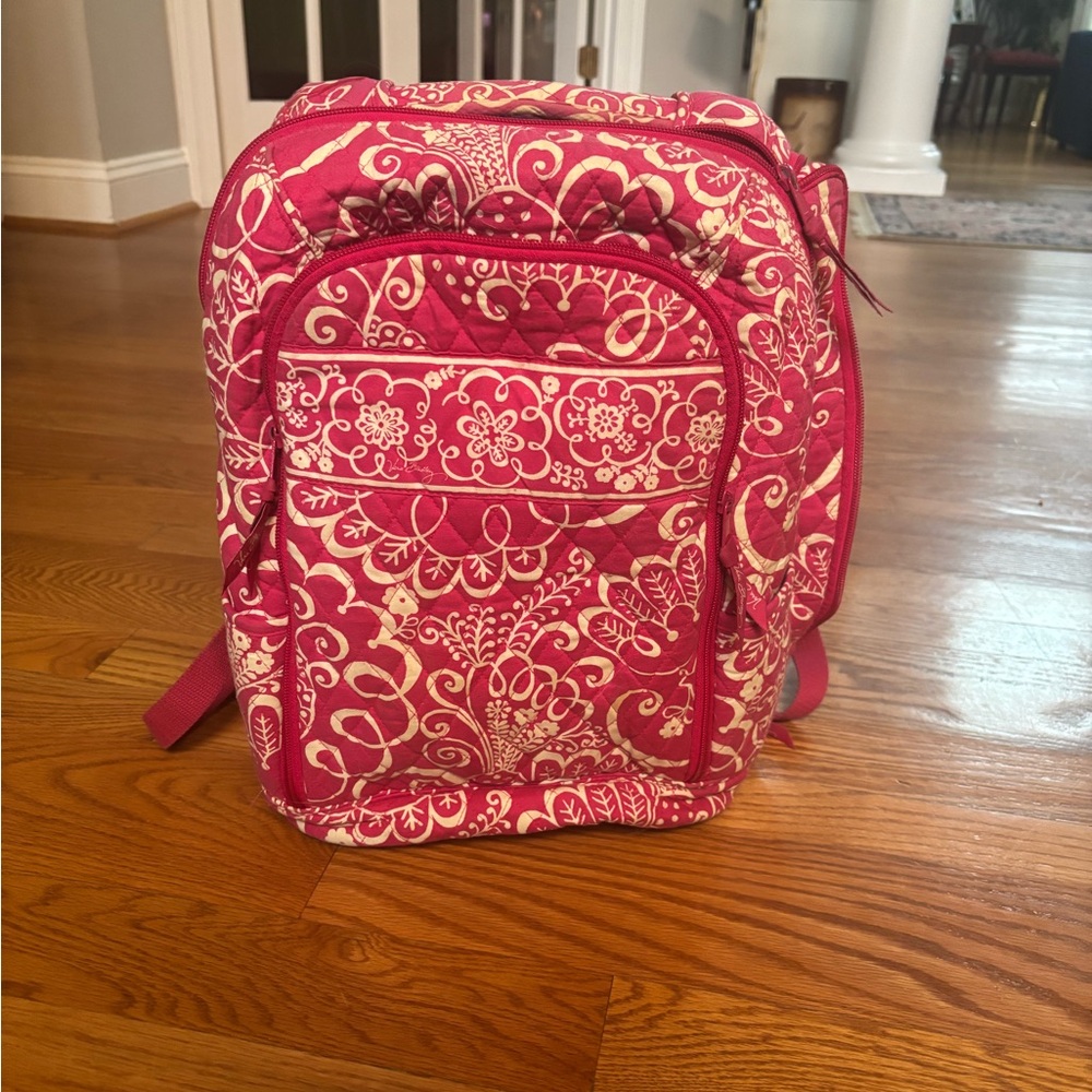 Pink and White Patterned Backpack - Picture 3 of 10
